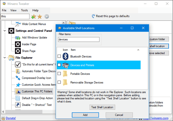 Winaero Tweaker Add Shell Location 