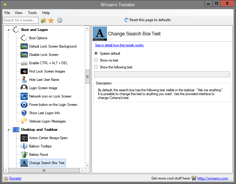 Change Search Box Text