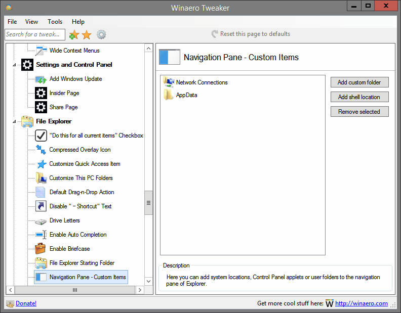 Navigation Pane - Custom Items