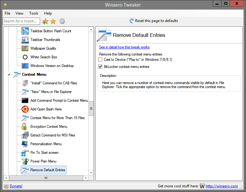 Remove Default Entries